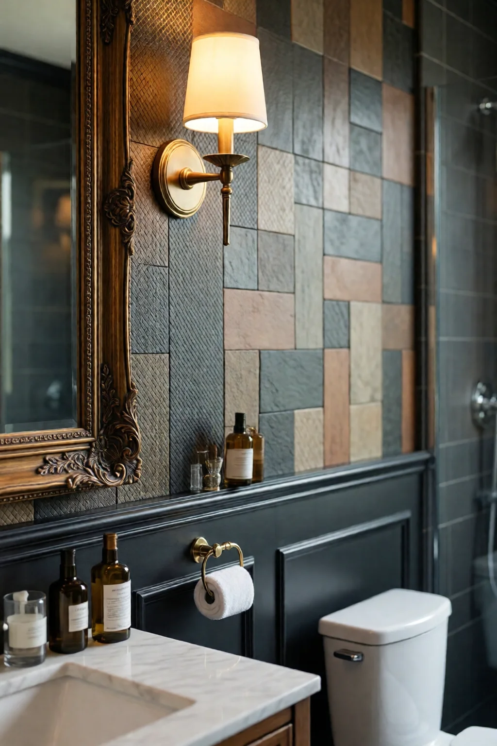 bathroom accent wall ideas bold