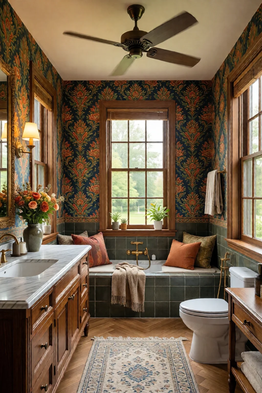 bathroom accent wall ideas bold