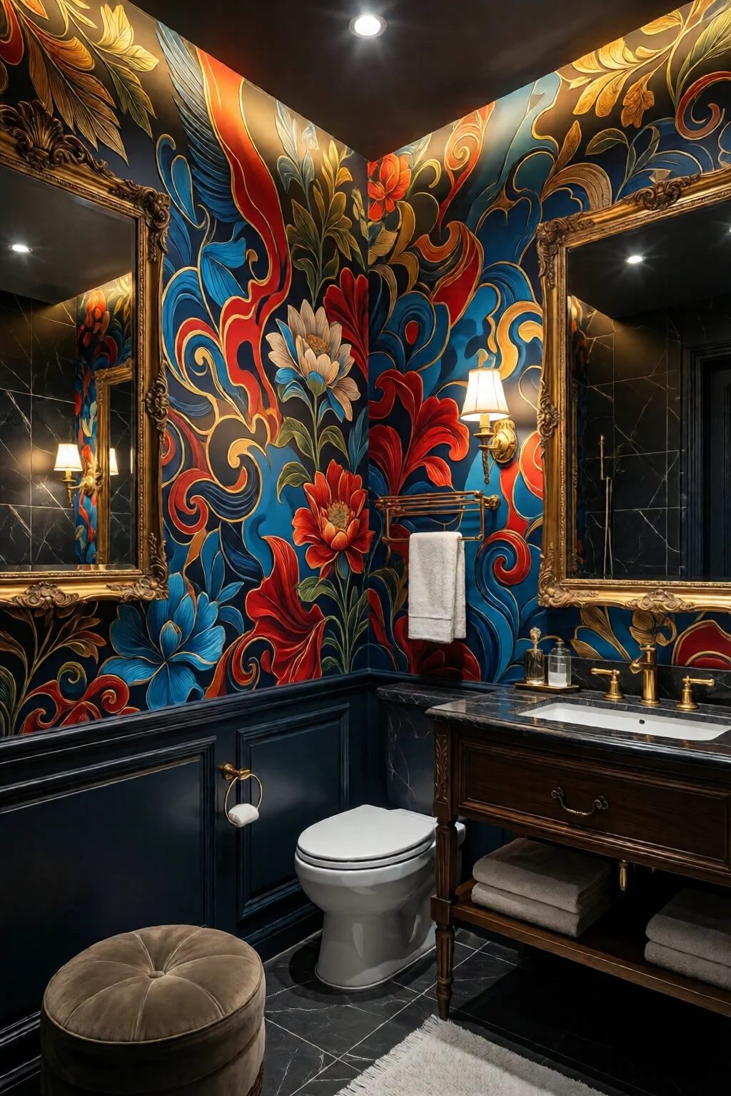 bathroom accent wall ideas bold