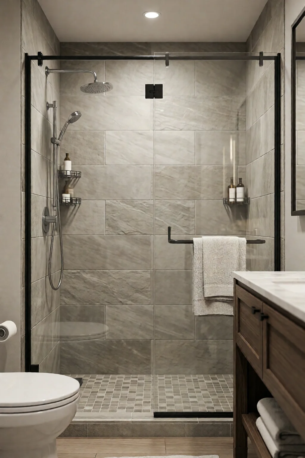 bathroom shower ideas walk in and tiled