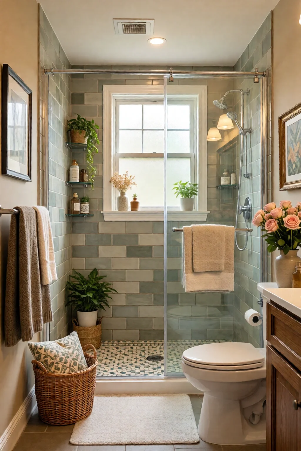 bathroom shower ideas walk in and tiled
