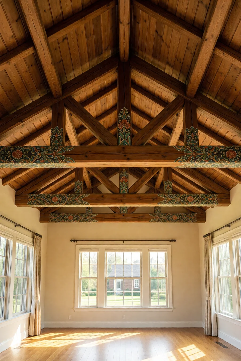 ceiling decor ideas beams and paint