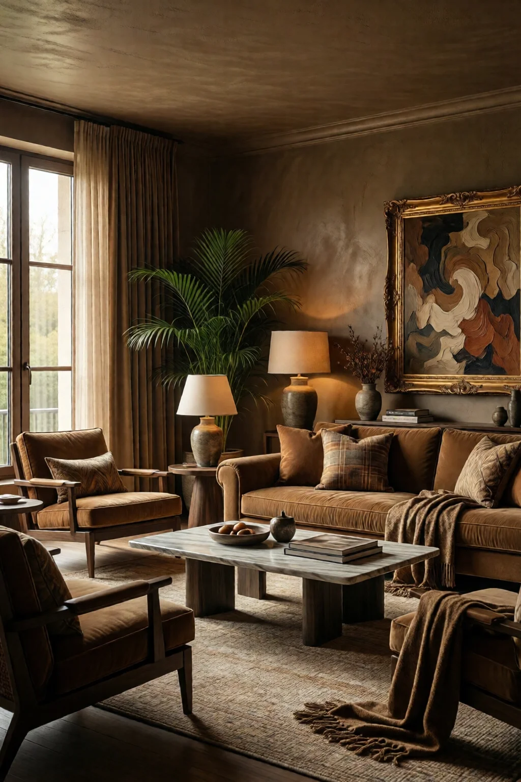 earth tone living room decor palette