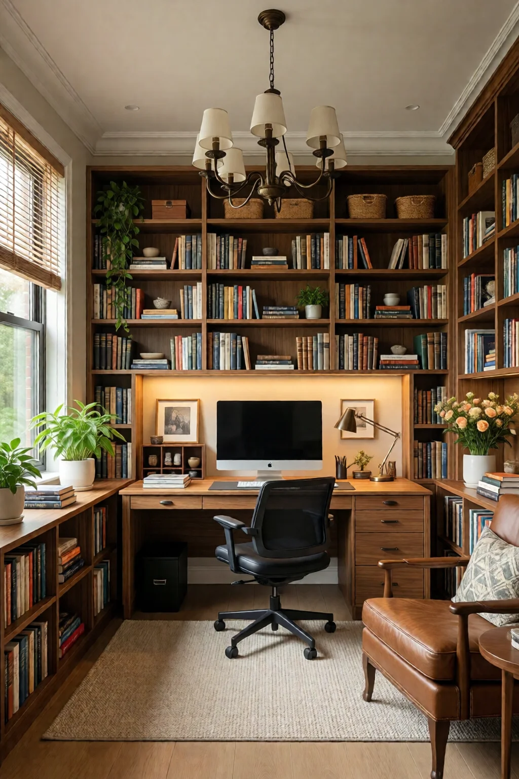 home office bookshelf styling ideas
