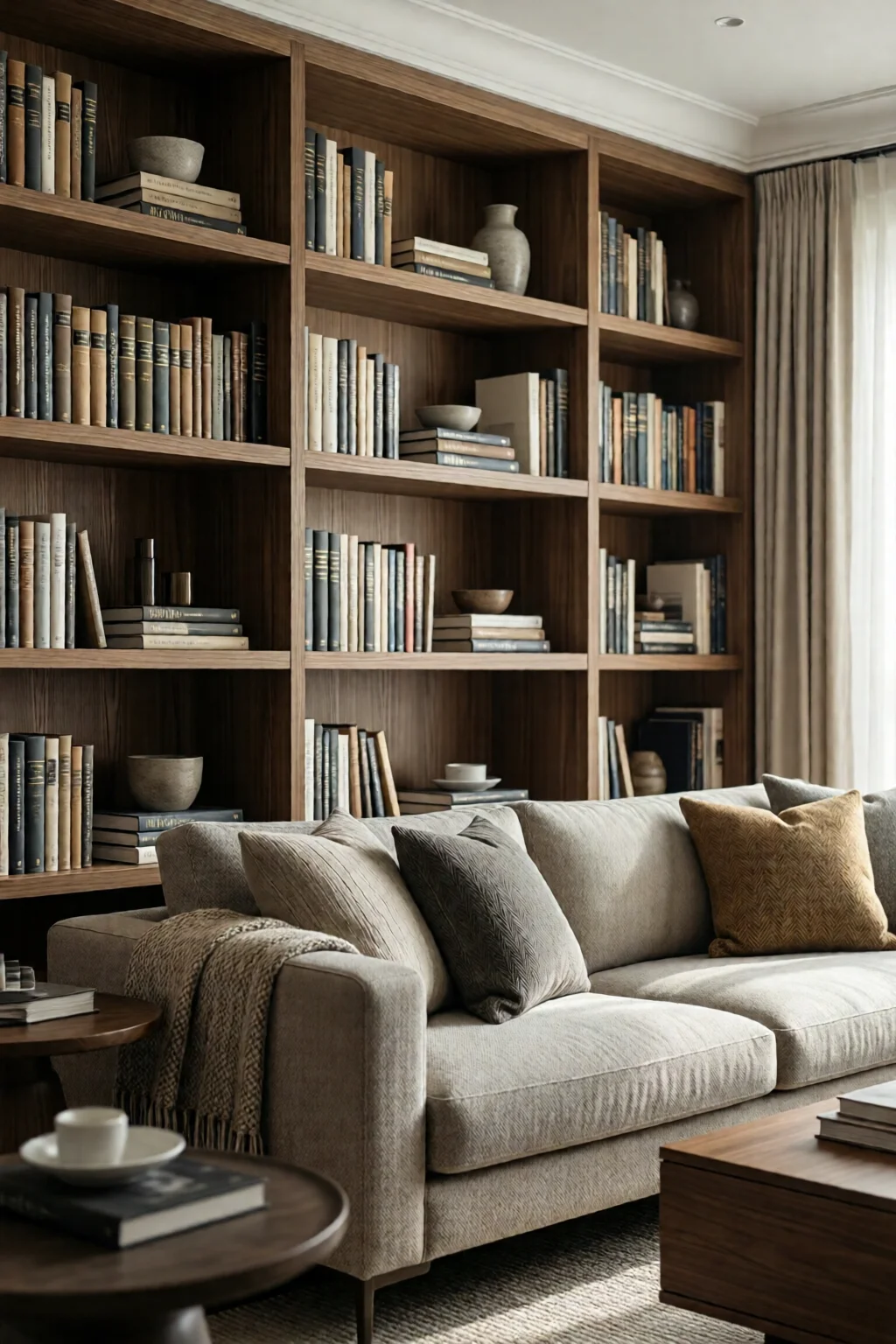 living room built in bookshelf ideas