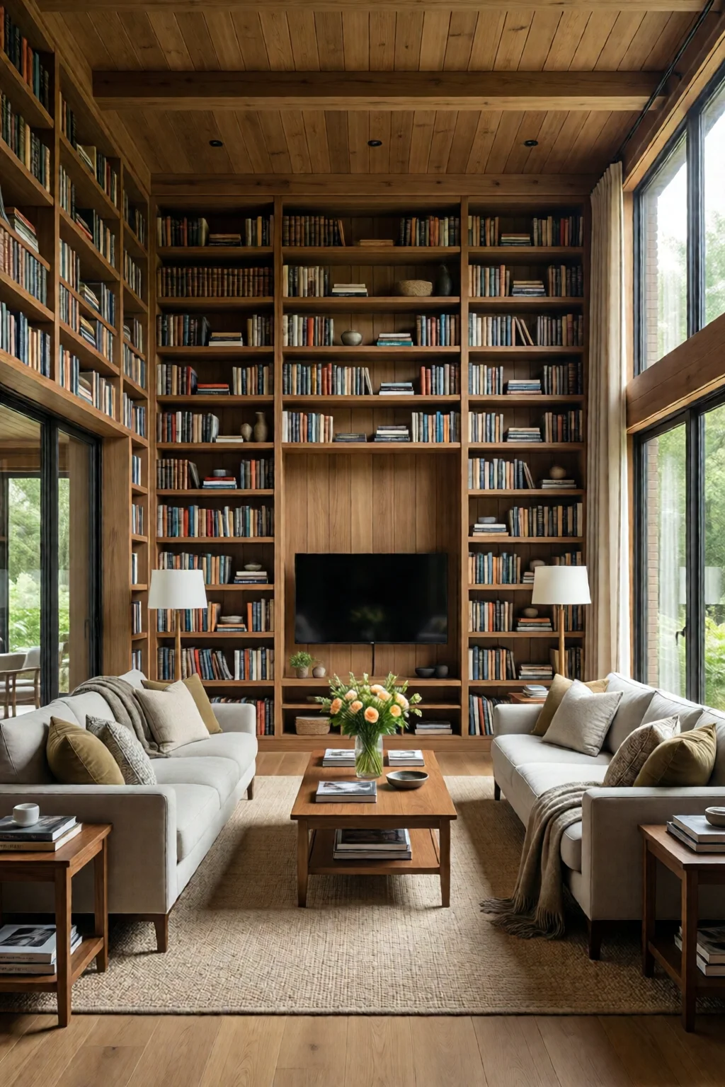 living room built in bookshelf ideas