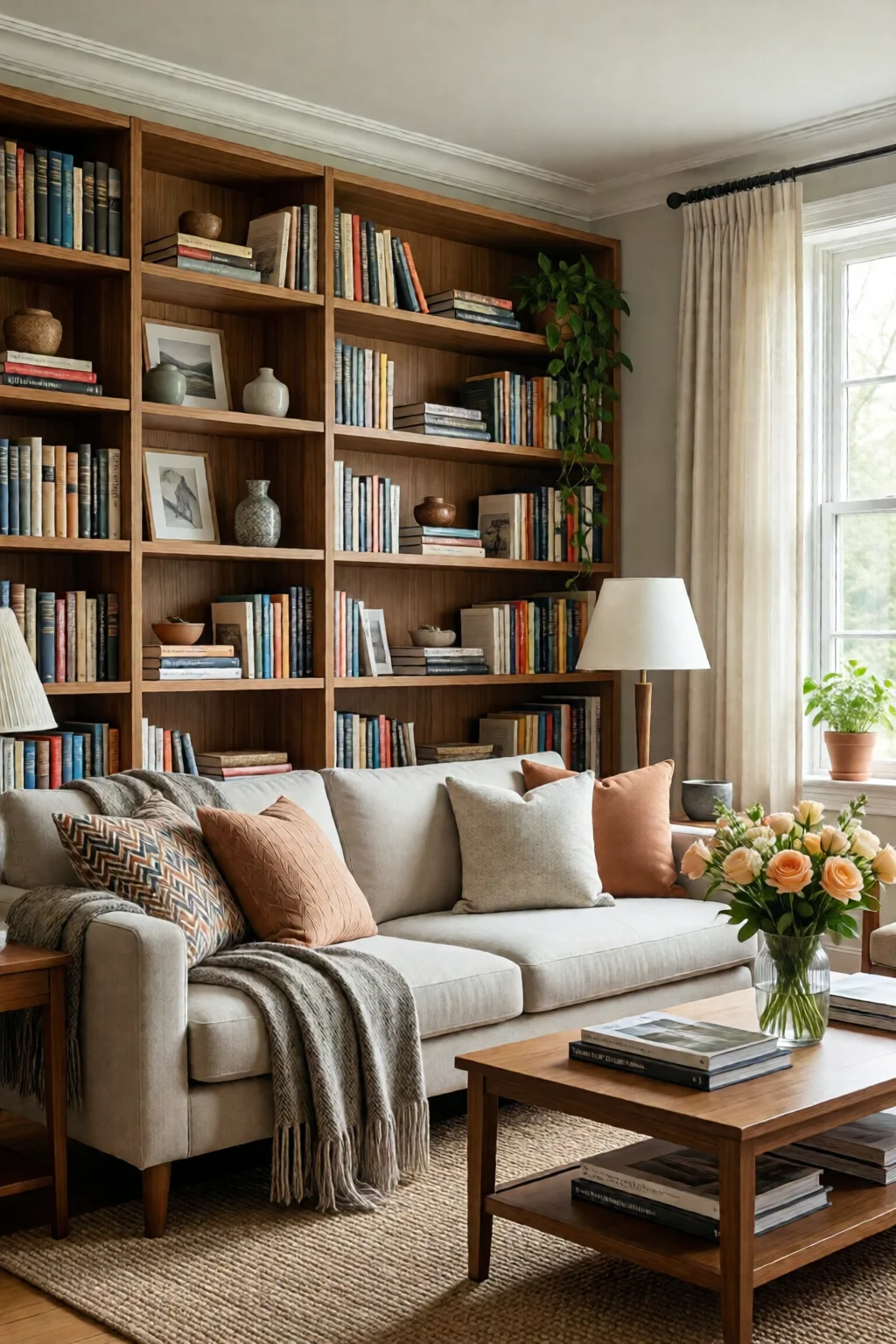 living room built in bookshelf ideas