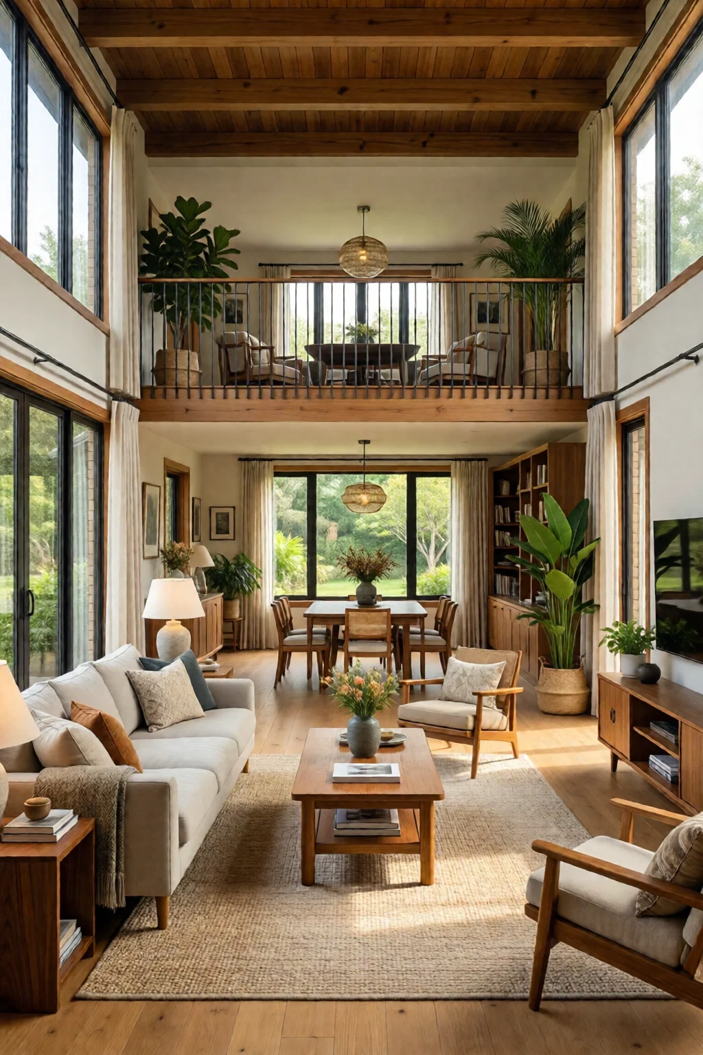 open concept living room decorating